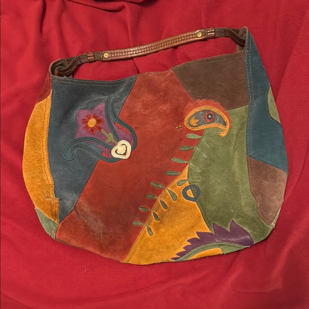 Lucky Brand Suede Colorful Floral Women's Bag - Picture 2 of 9